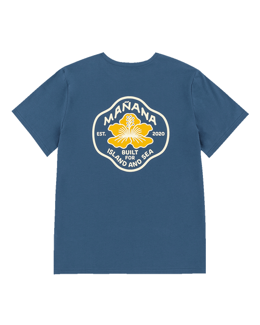 Mañana Hibiscus Tee - Blue